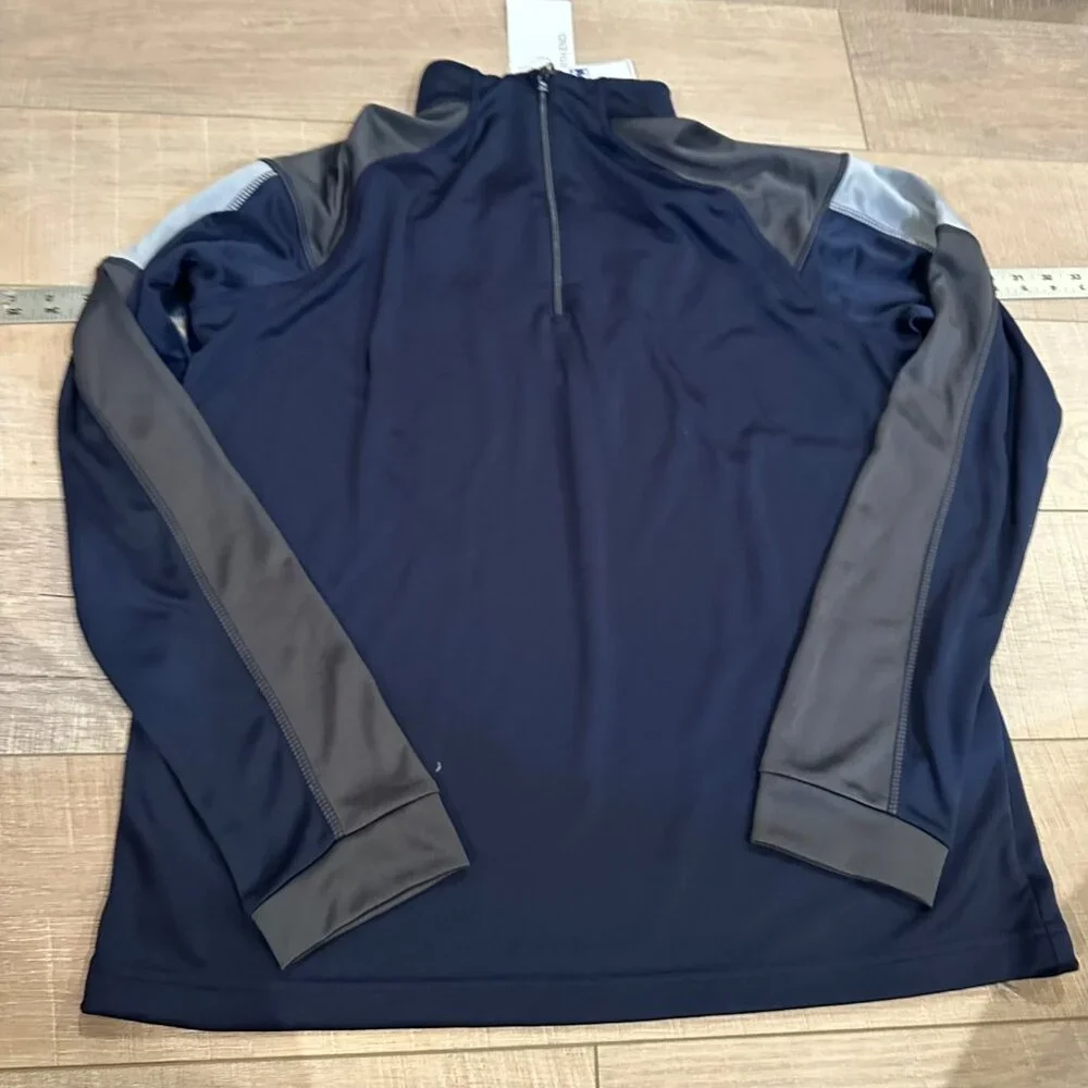 NORTH END MENS NAVY AND GRAY 3/4 ZIP PULLOVER NEW LARGE